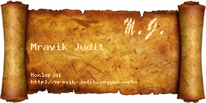 Mravik Judit névjegykártya